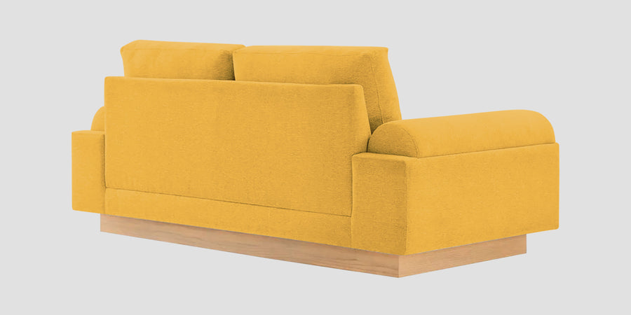 Yuma Fabric 2 Seater Sofa In Bold Yellow Colour - Febonic Living