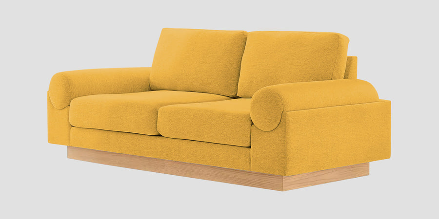 Yuma Fabric 2 Seater Sofa In Bold Yellow Colour - Febonic Living