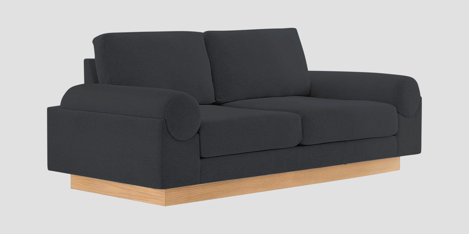 Yuma Fabric 2 Seater Sofa In Charcoal Grey Colour