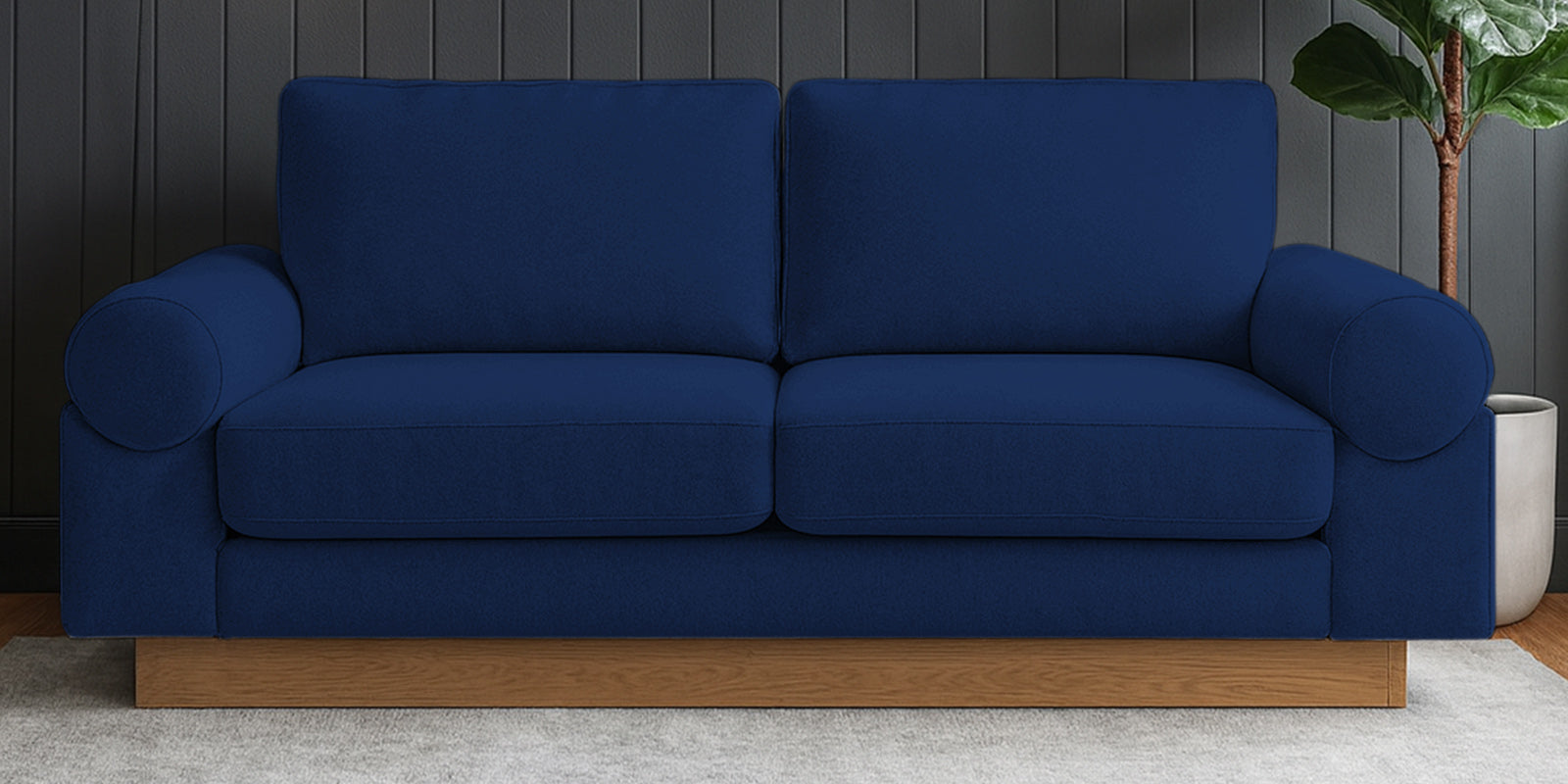 Yuma Fabric 2 Seater Sofa In Royal Blue Colour
