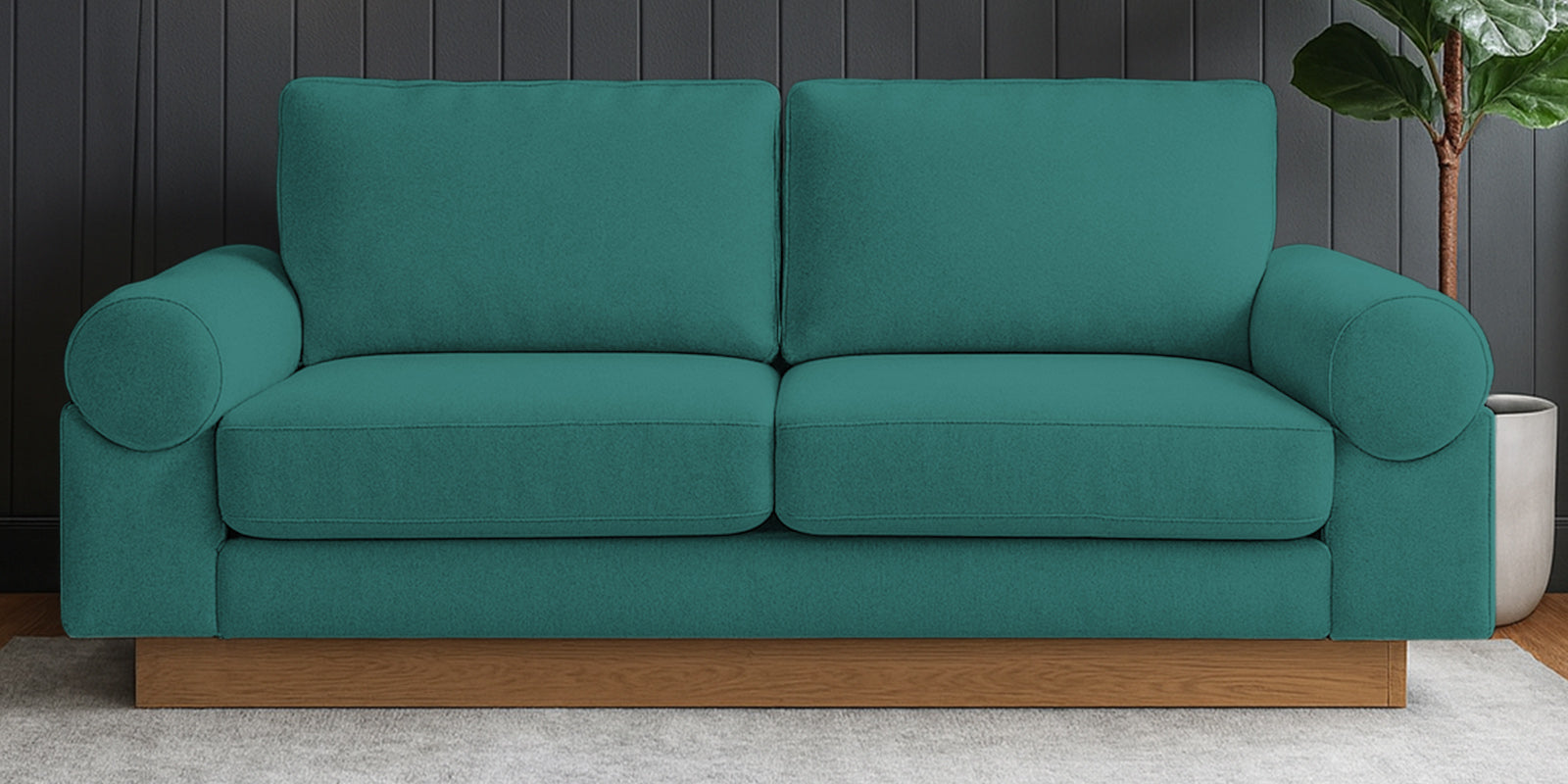 Yuma Fabric 2 Seater Sofa In Sea Green Colour