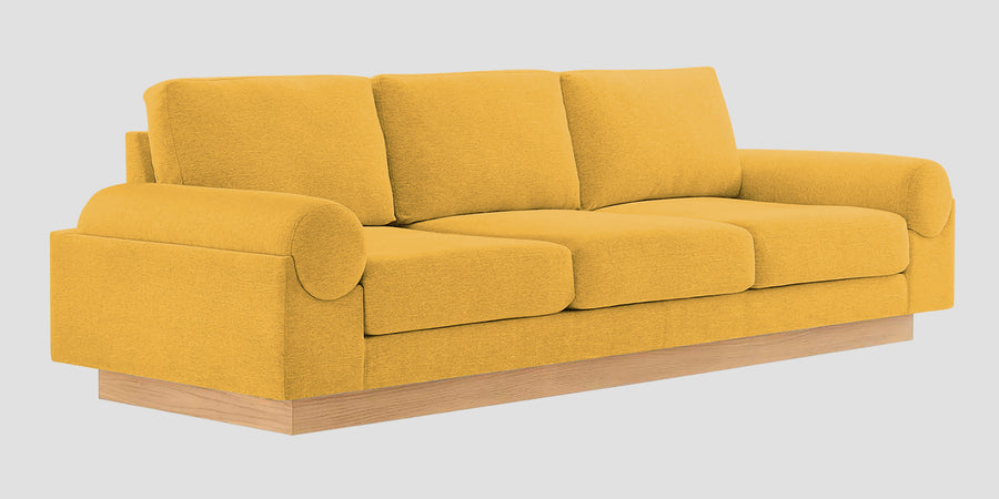Yuma Fabric 3 Seater Sofa In Bold Yellow Colour - Febonic Living