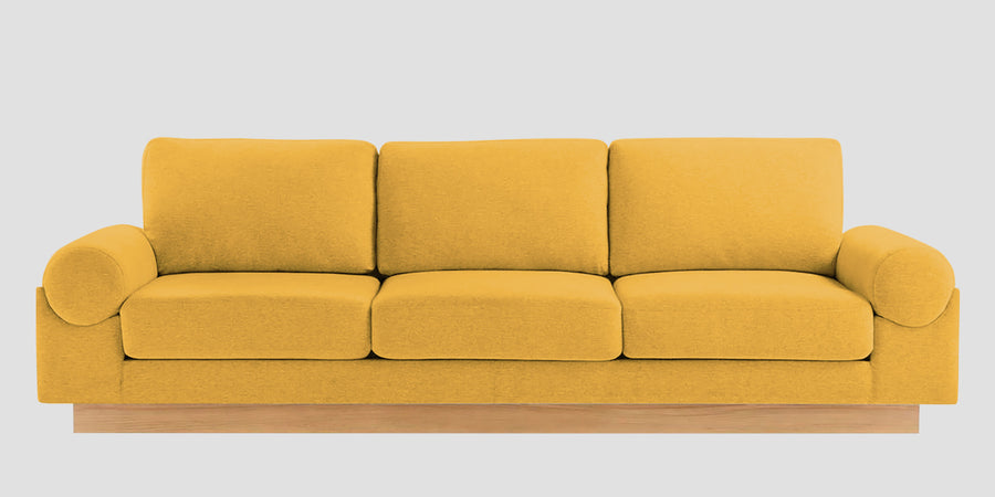 Yuma Fabric 3 Seater Sofa In Bold Yellow Colour - Febonic Living
