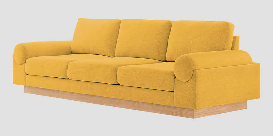 Yuma Fabric 3 Seater Sofa In Bold Yellow Colour - Febonic Living
