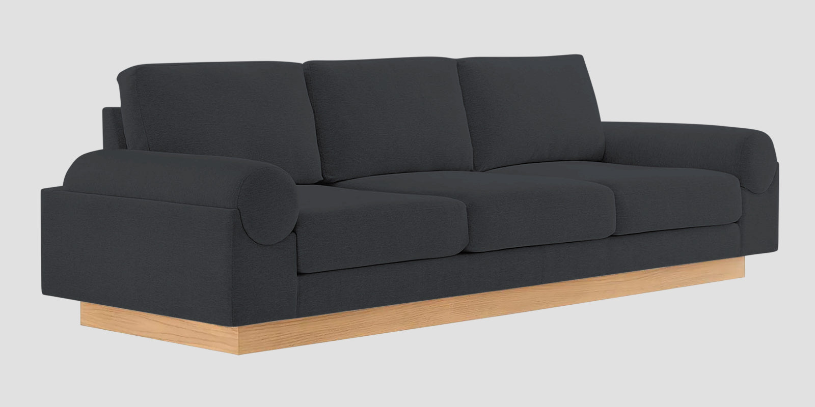 Yuma Fabric 3 Seater Sofa In Charcoal Grey Colour