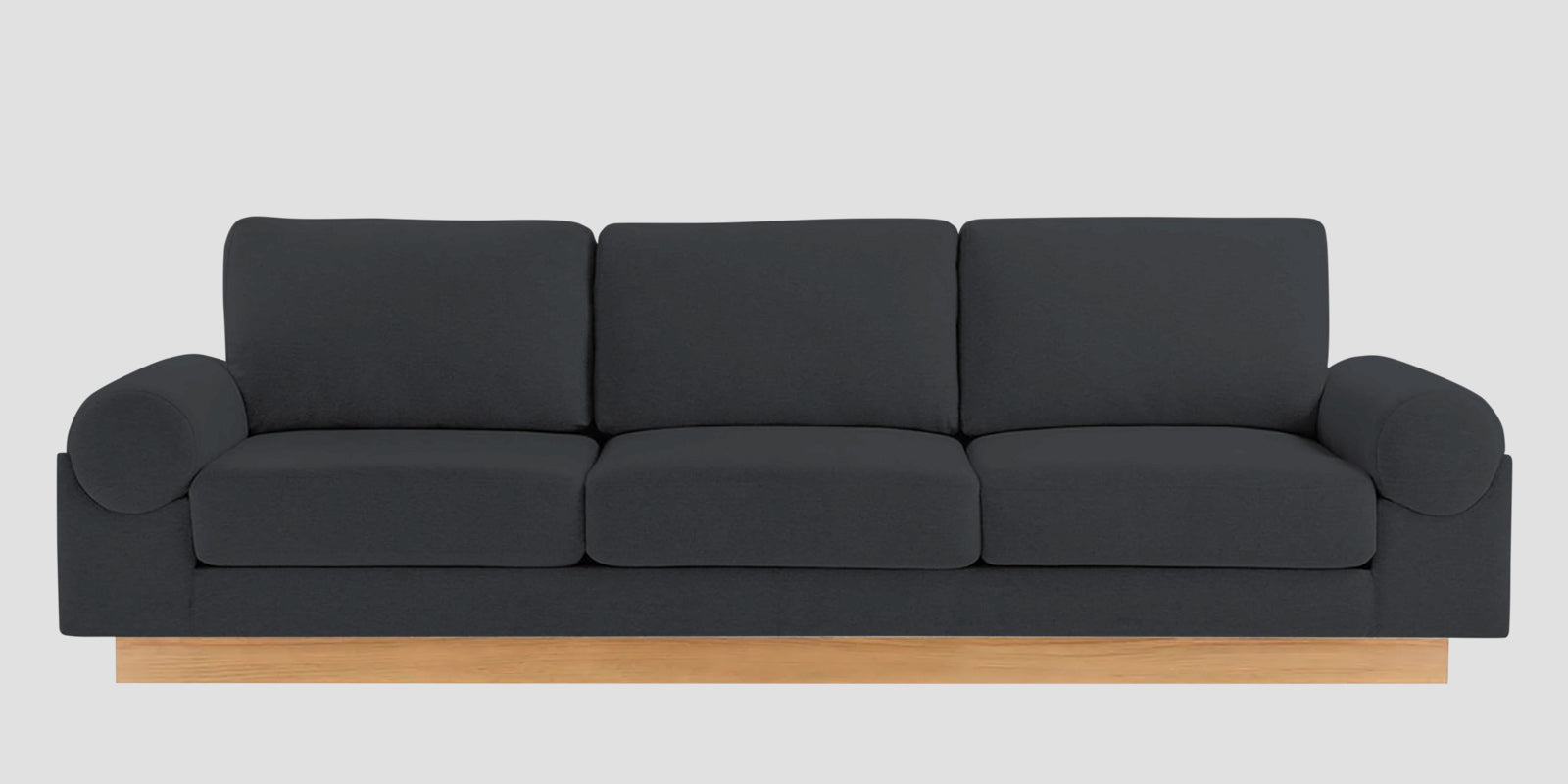 Yuma Fabric 3 Seater Sofa In Charcoal Grey Colour