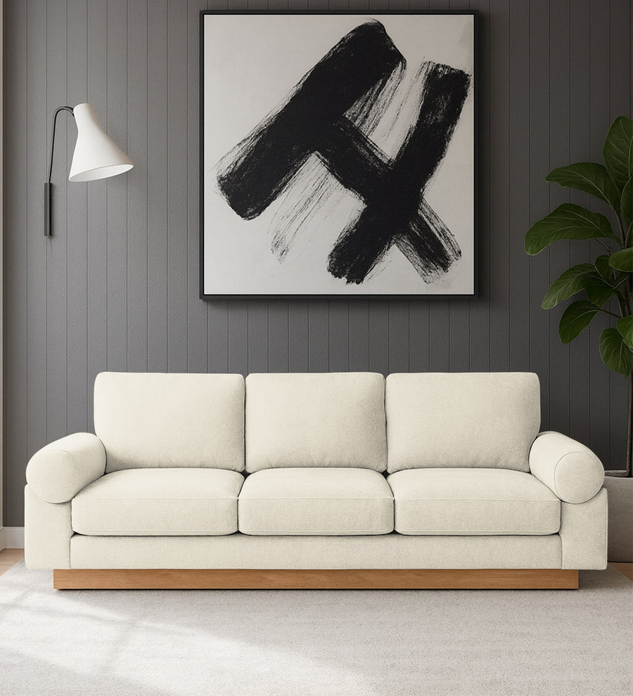 Yuma 3 Seater Fabric Sofa - Ivory Cream by Febonic Living