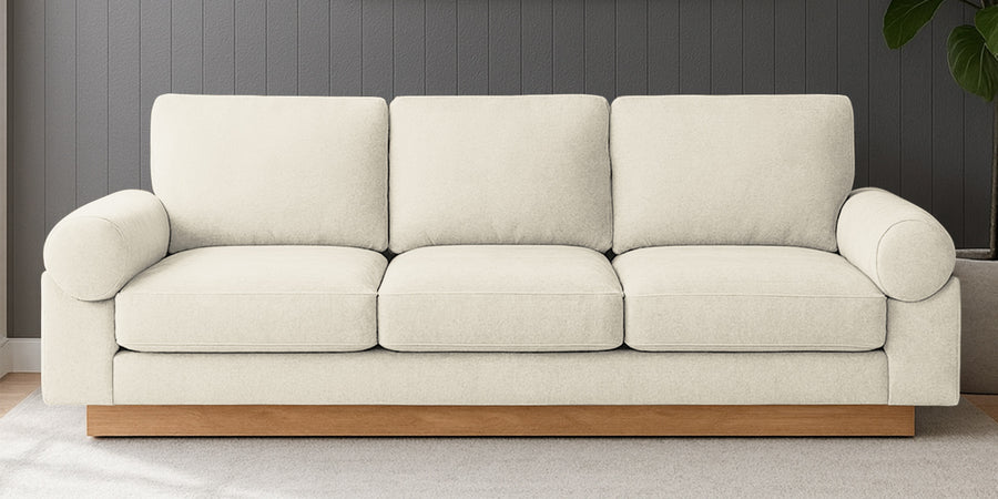 Yuma Fabric 3 Seater Sofa In Ivory Cream Colour 1 - Febonic Living