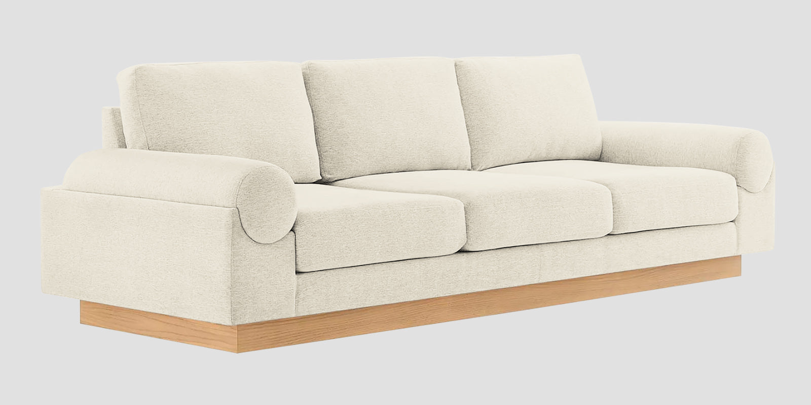 Yuma Fabric 3 Seater Sofa In Ivory Cream Colour