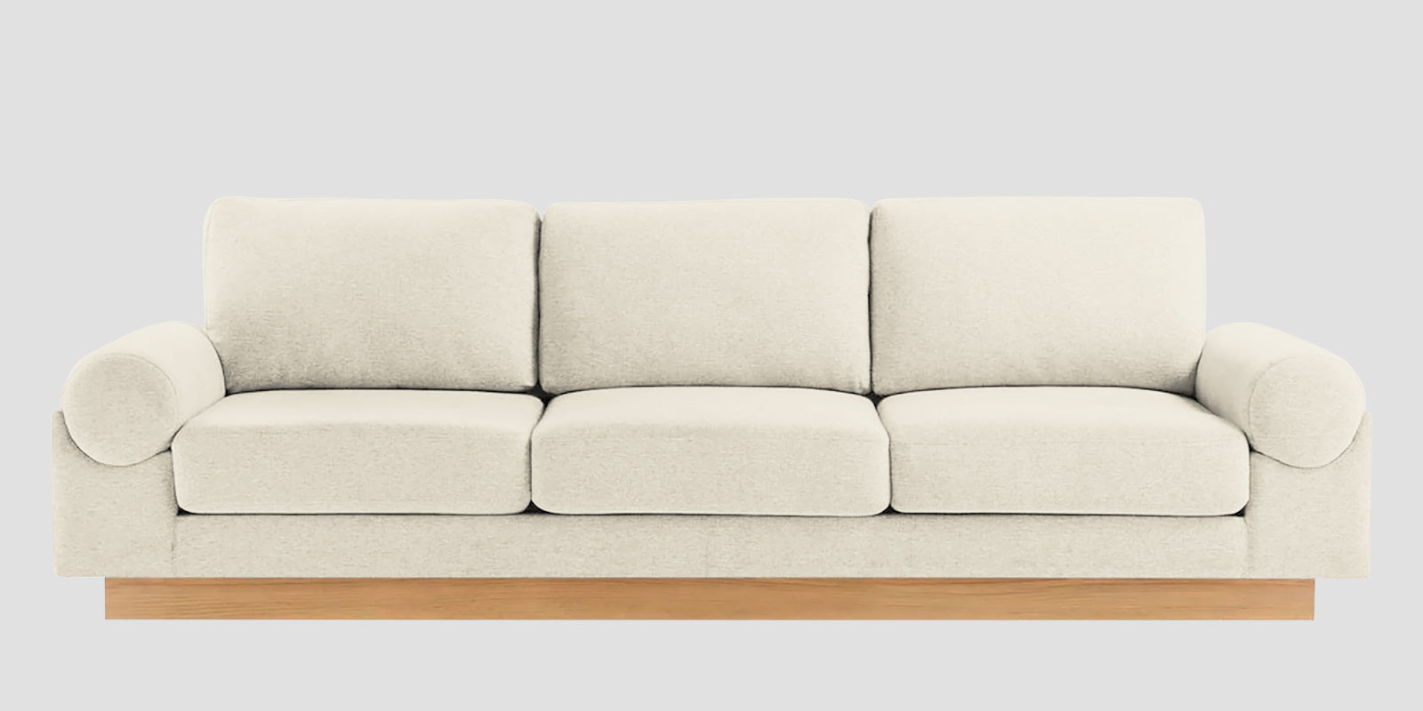 Yuma Fabric 3 Seater Sofa In Ivory Cream Colour