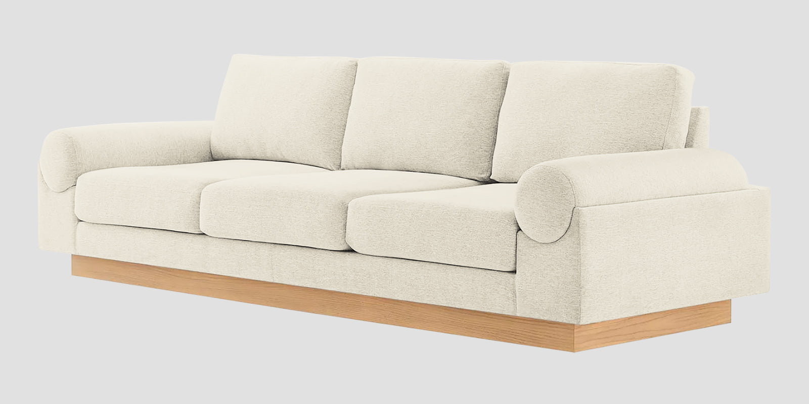 Yuma Fabric 3 Seater Sofa In Ivory Cream Colour