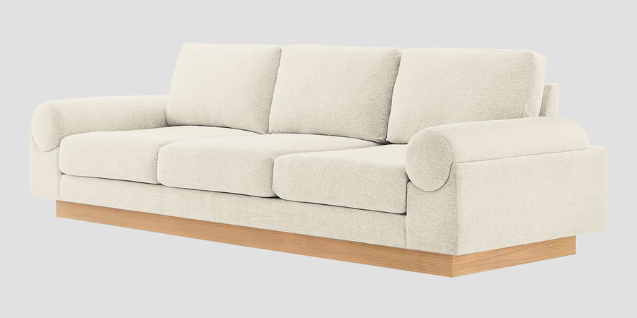 Yuma Fabric 3 Seater Sofa In Ivory Cream Colour 1 - Febonic Living