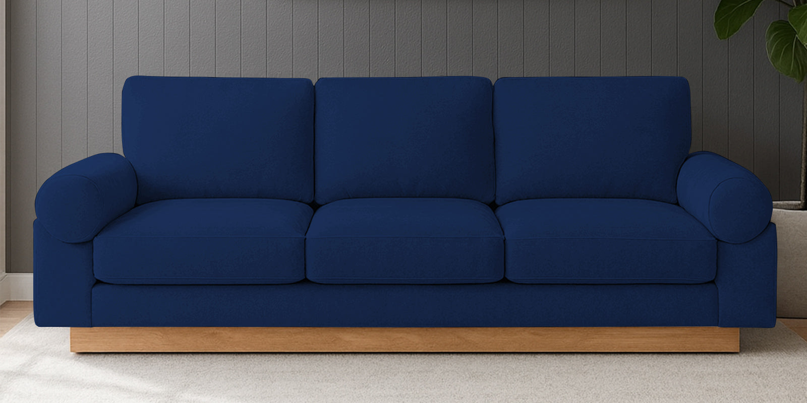 Yuma Fabric 3 Seater Sofa In Royal Blue Colour