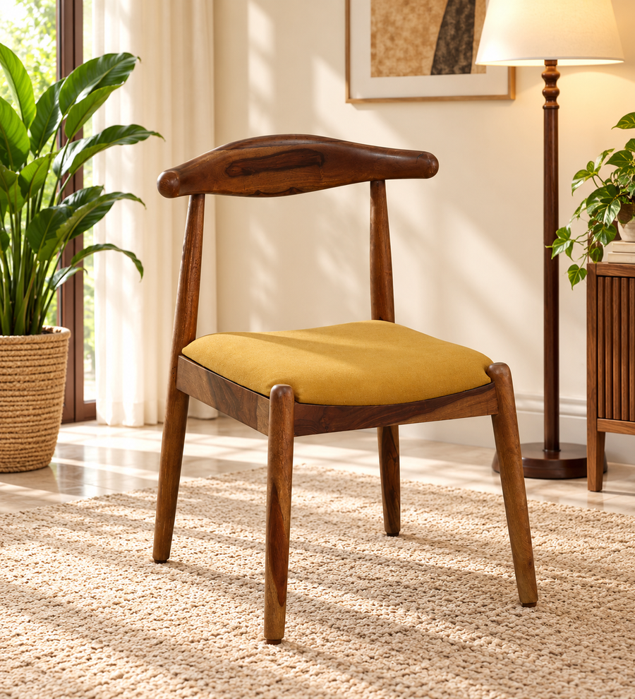 Zaha Sheesham Wood Dining Chairs In Provincial Teak Finish (Set Of 2)