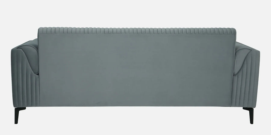 Zara Waterproof Velvet 3 Seater Sofa In Fossil Grey Colour - Febonic Living