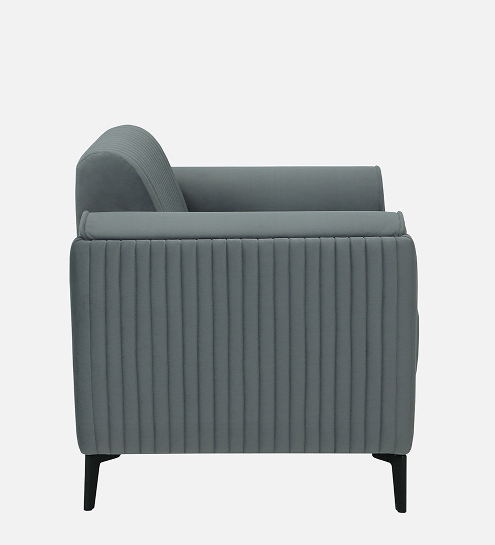 Zara Waterproof Velvet 1 Seater Sofa in Fossil Grey Colour - Febonic Living