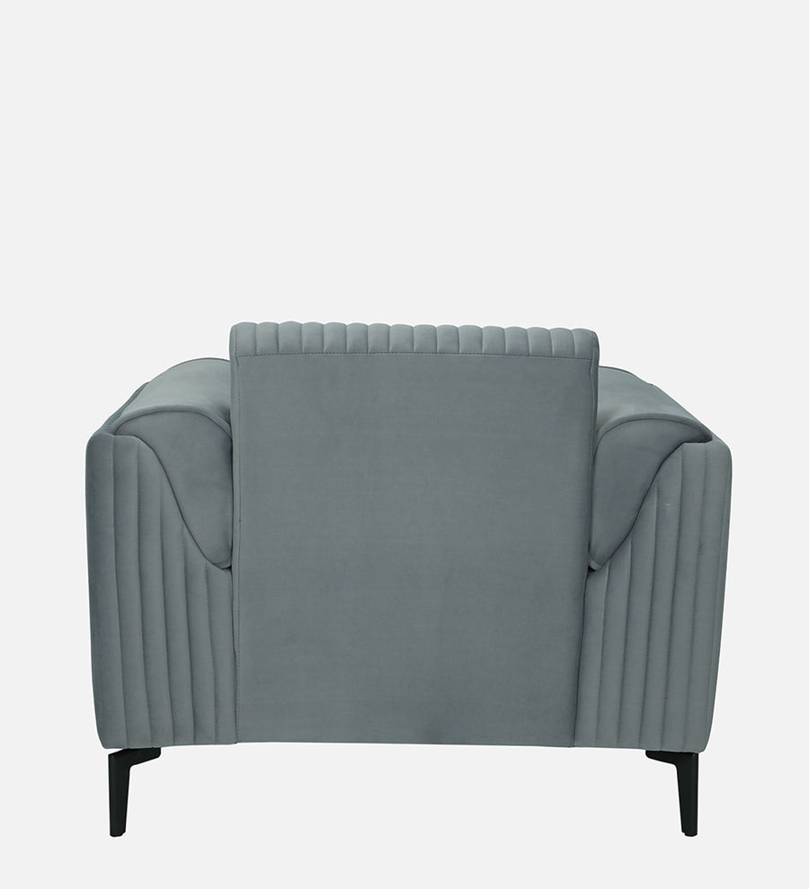 Zara Waterproof Velvet 1 Seater Sofa In Fossil Grey Colour - Febonic Living