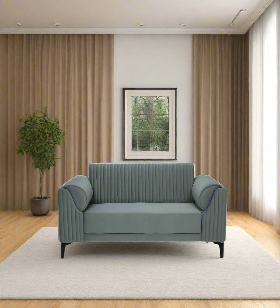 Zara Waterproof Velvet 2 Seater Sofa in Fossil Grey Colour - Febonic Living