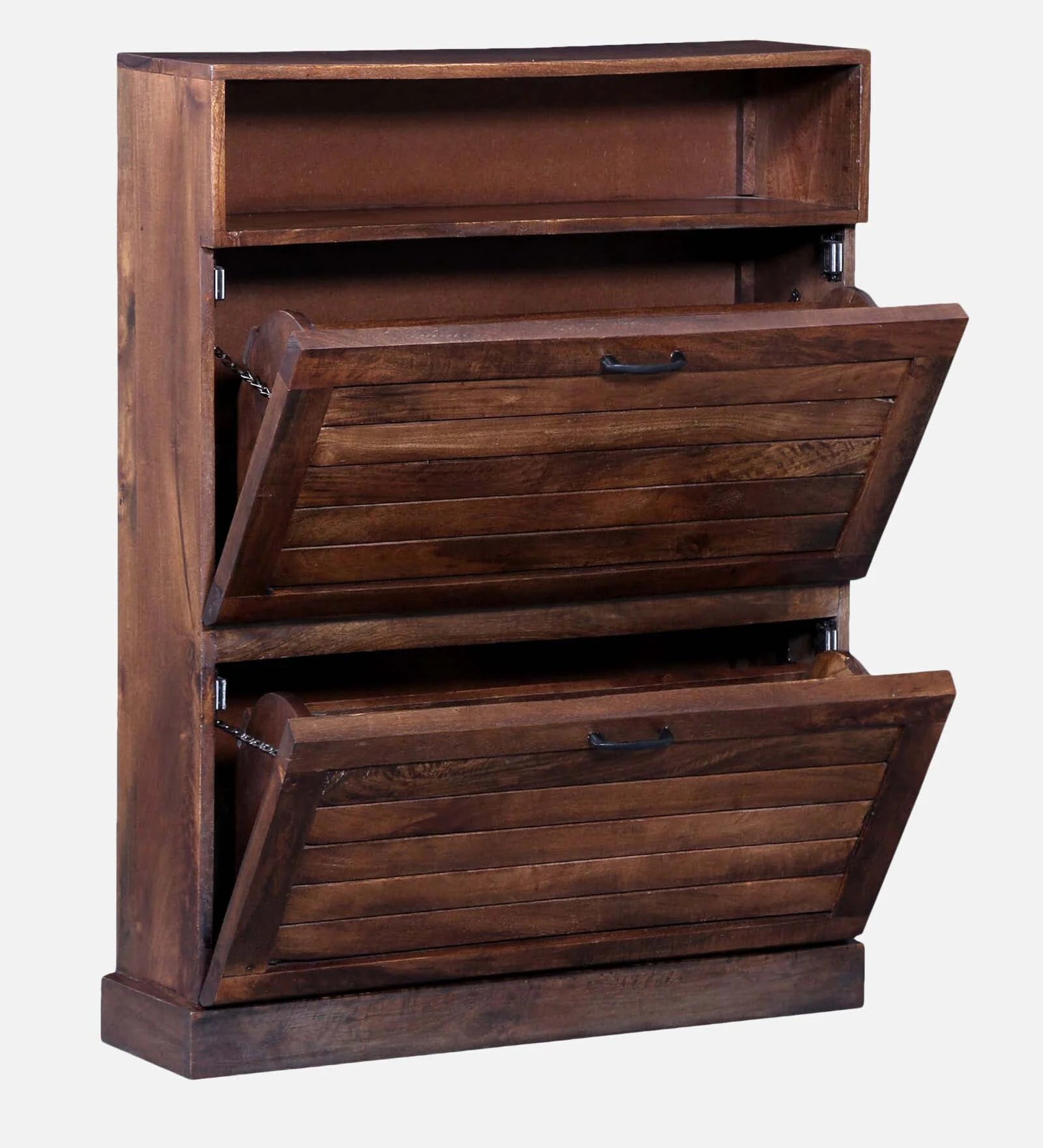 Osaka Solid Wood Tilt Out Shoe Rack In Provincial Teak Finish - Febonic Living