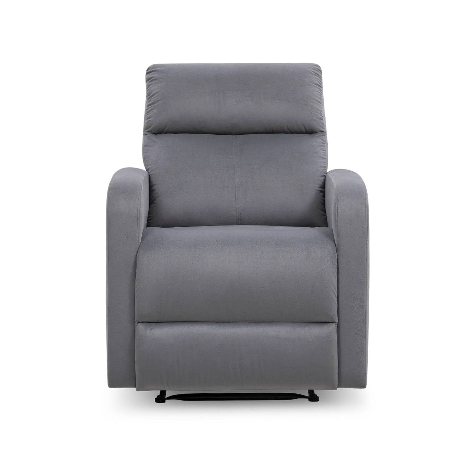 Zest 1 Seater Motorized Fabric Recliner - Concrete Grey - Front View by Febonic Living