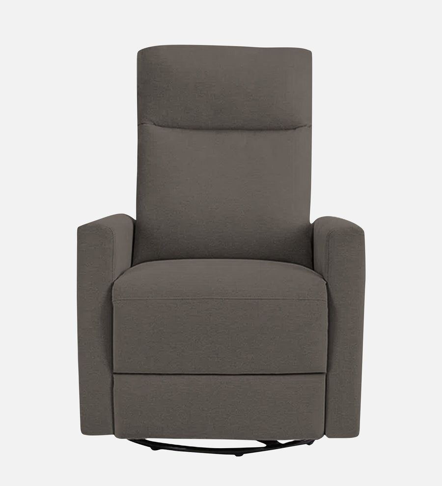 Zura 1 Seater Rotating Motorized Fabric Recliner - Battle Grey - Front View by Febonic Living