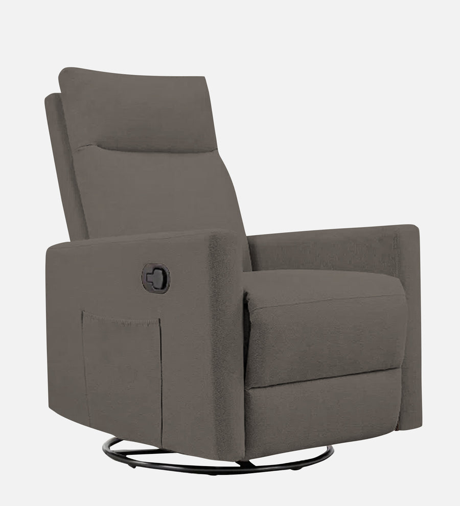 Zura 1 Seater Rotating Motorized Fabric Recliner - Battle Grey - Side View by Febonic Living