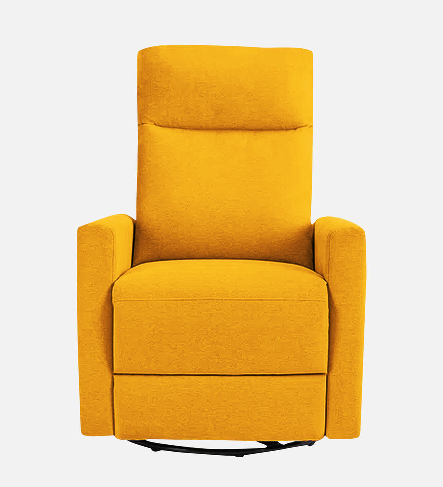 Zura 1 Seater Rotating Motorized Fabric Recliner - Bold Yellow - Front View by Febonic Living
