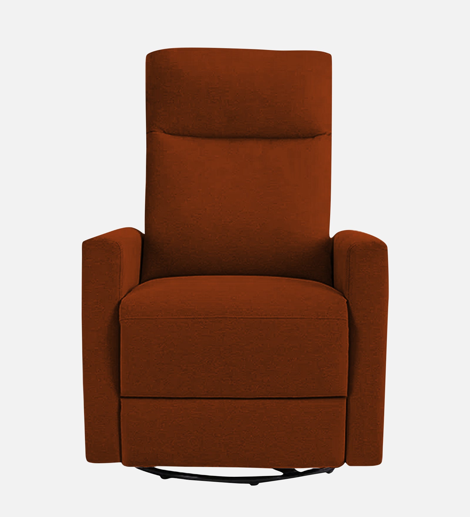 Zura 1 Seater Rotating Motorized Fabric Recliner - Burnt Orange - Front View by Febonic Living