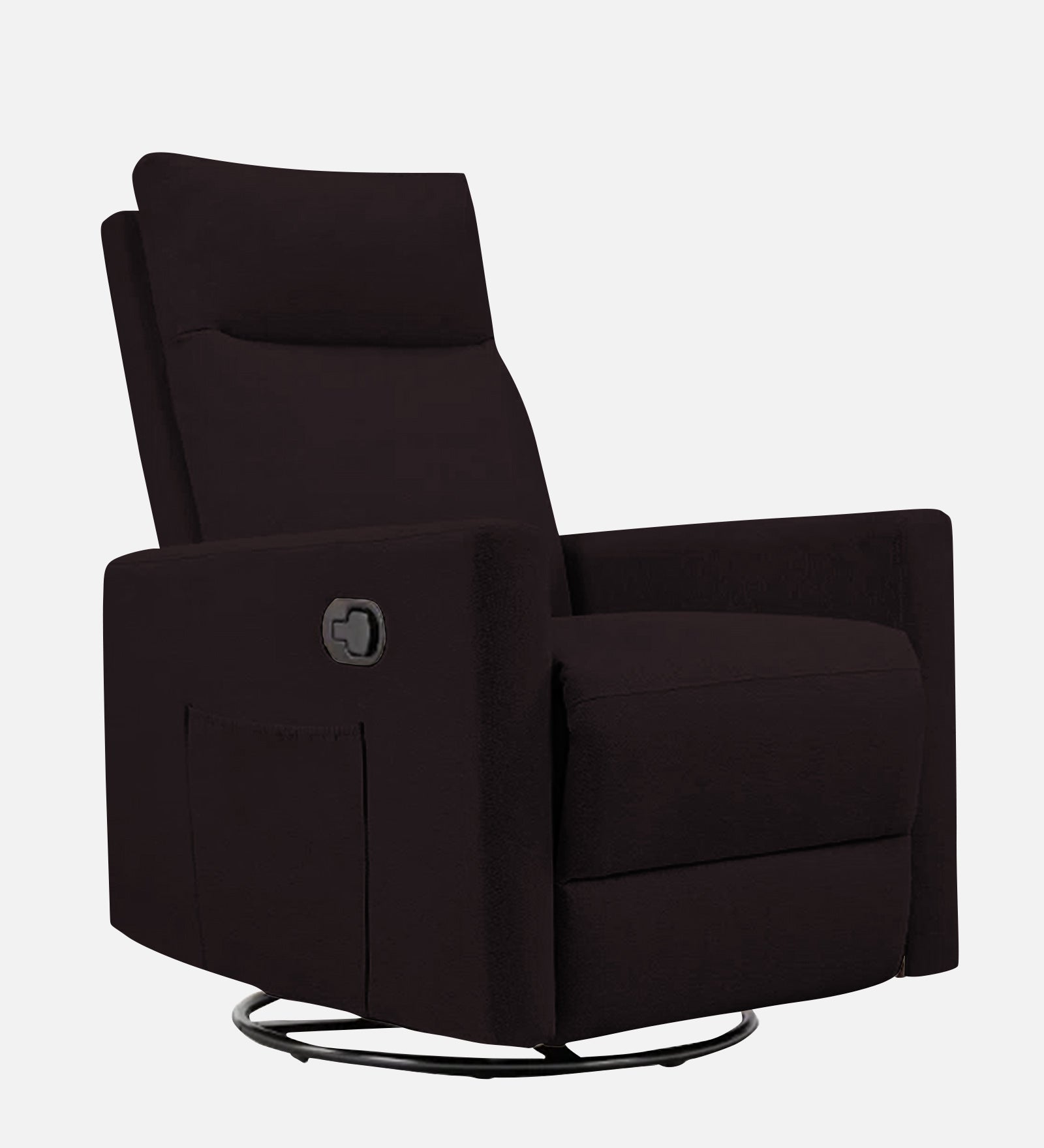 Zura 1 Seater Rotating Motorized Fabric Recliner - Cara Brown - Side View by Febonic Living