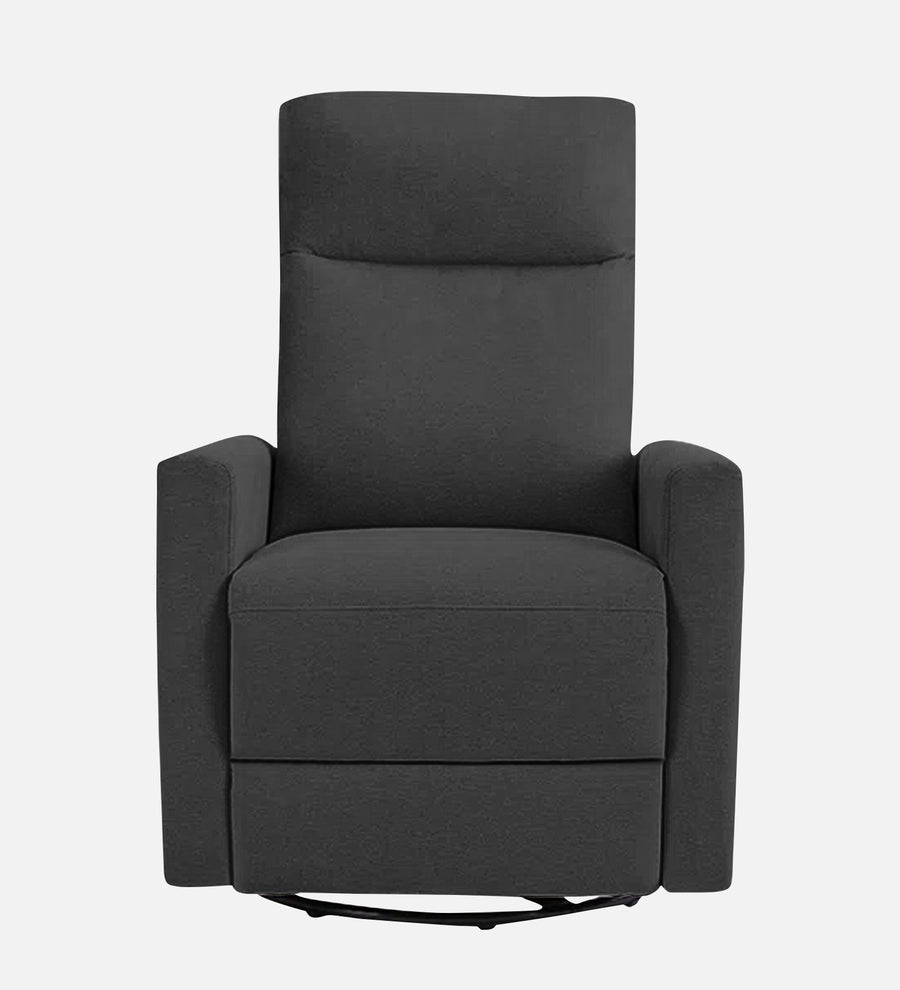 Zura 1 Seater Rotating Motorized Fabric Recliner - Charcoal Grey - Front View by Febonic Living