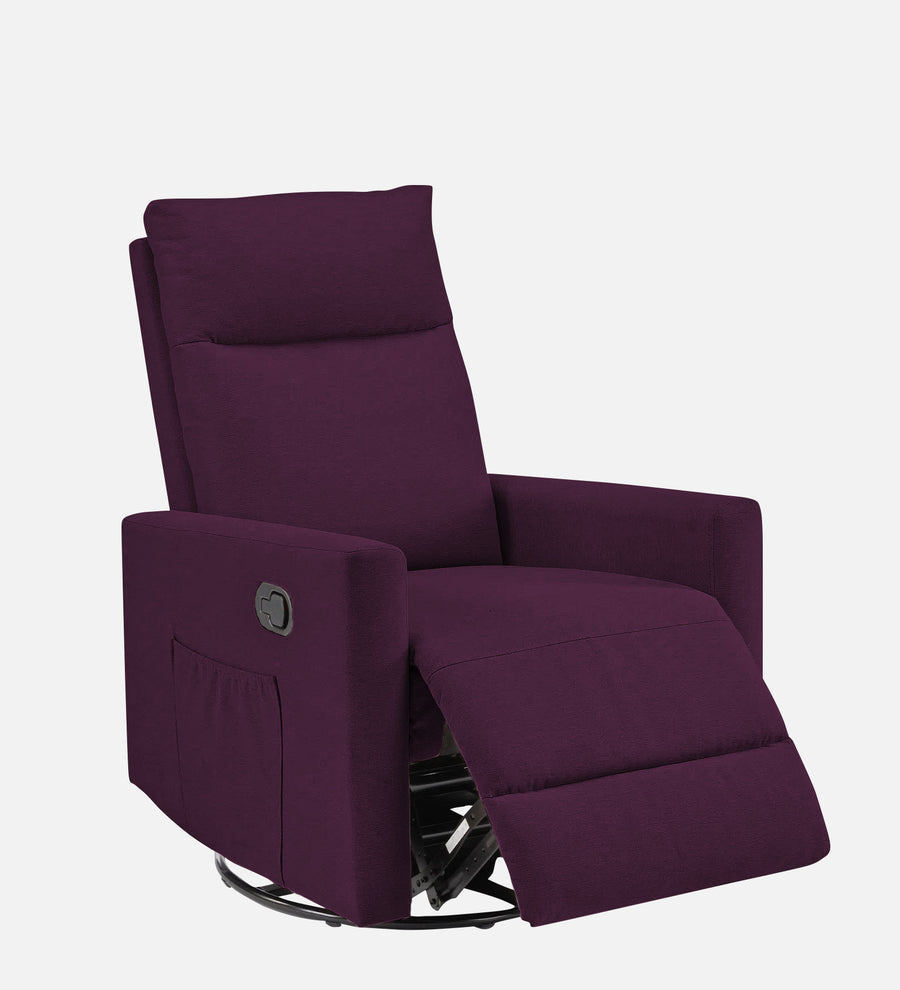 Zura 1 Seater Rotating Motorized Fabric Recliner - Greek Purple - Side View by Febonic Living