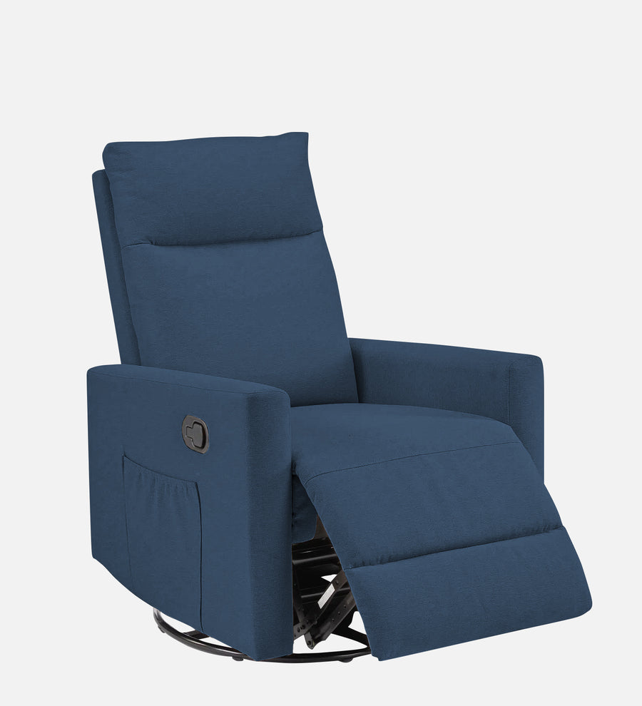 Zura 1 Seater Rotating Motorized Fabric Recliner - Light Blue - Side View by Febonic Living