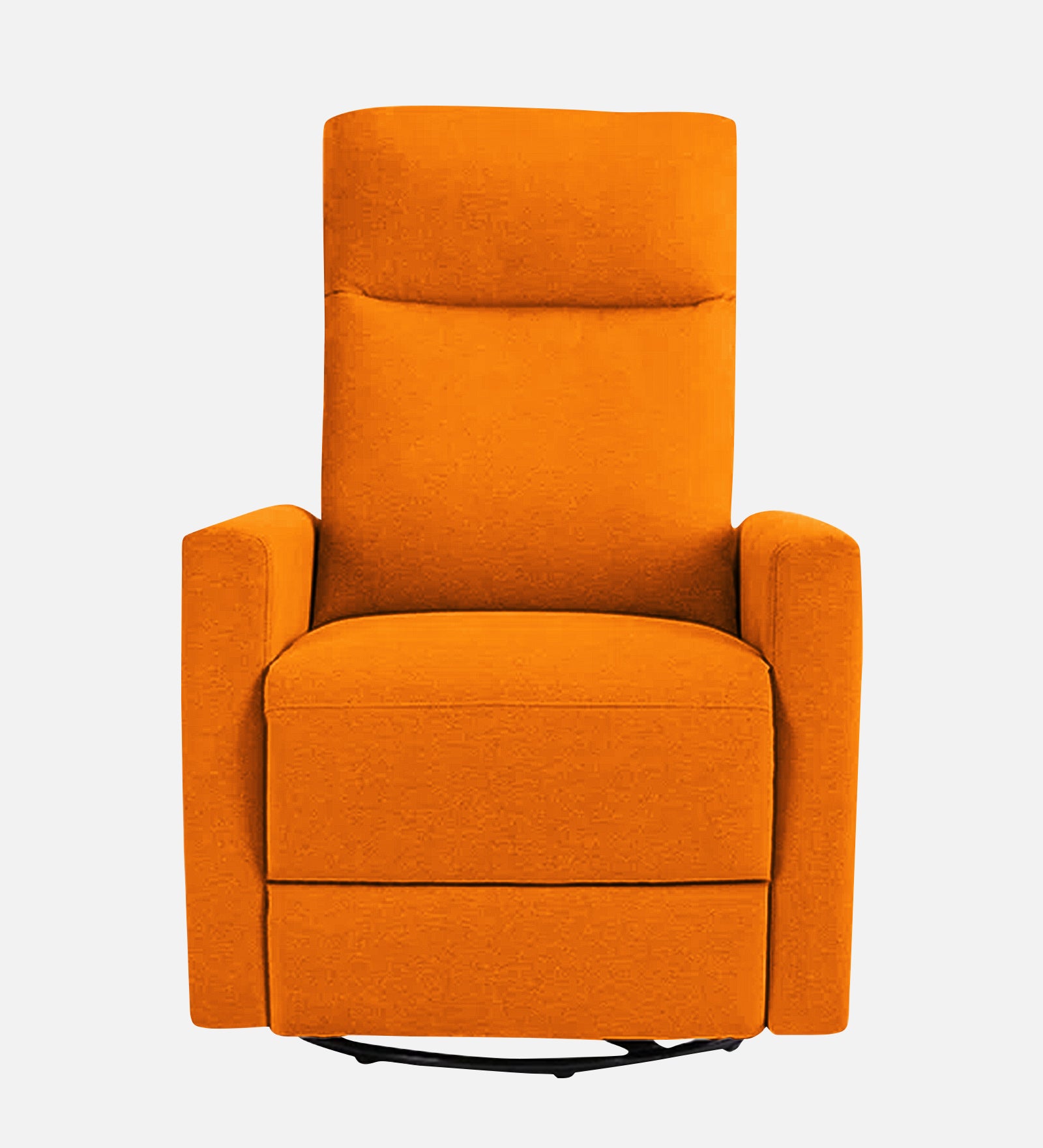 Zura 1 Seater Rotating Motorized Fabric Recliner - Vivid Orange - Front View by Febonic Living
