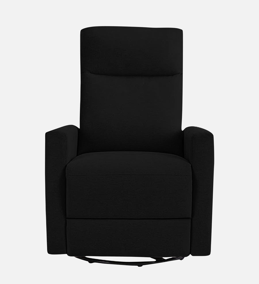 Zura 1 Seater Rotating Motorized Fabric Recliner - Zed Black - Front View by Febonic Living