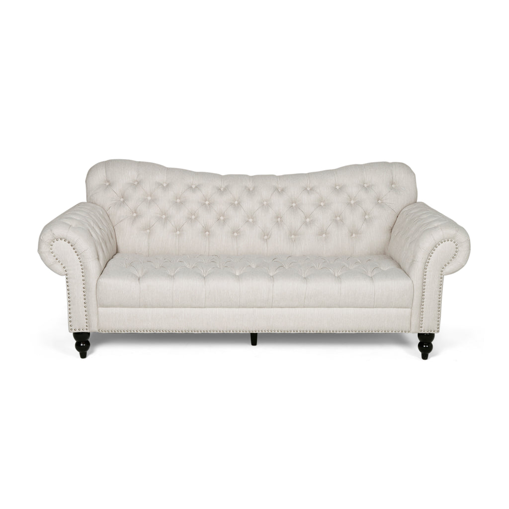 Wasta Fabric 3 Seater Sofa In Ivory Cream Colour