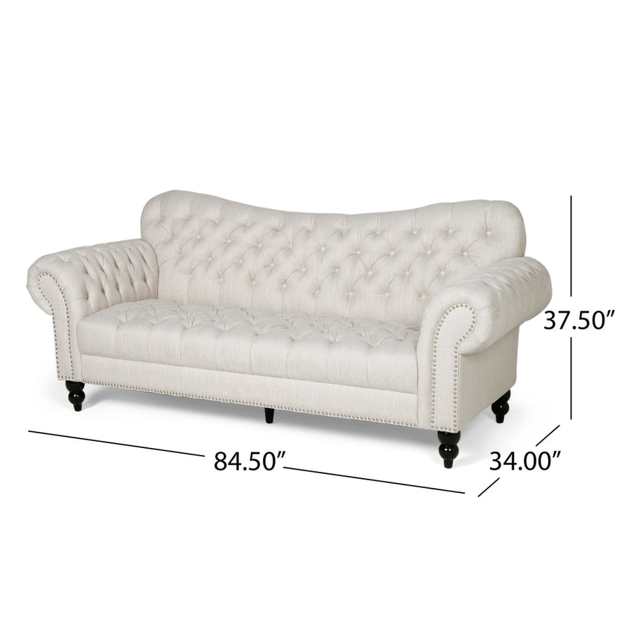 Wasta Fabric 3 Seater Sofa In Ivory Cream Colour - Febonic Living