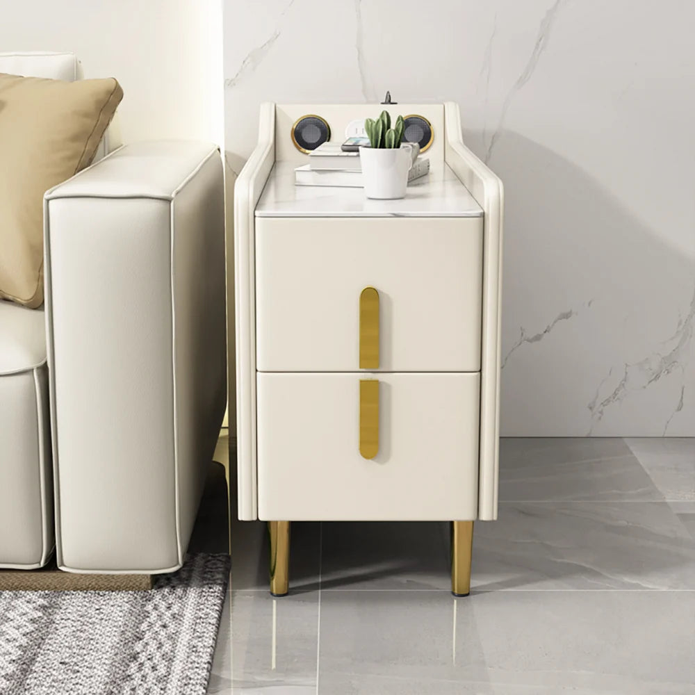 Frenso End Table In Frosty White Finish - Febonic Living