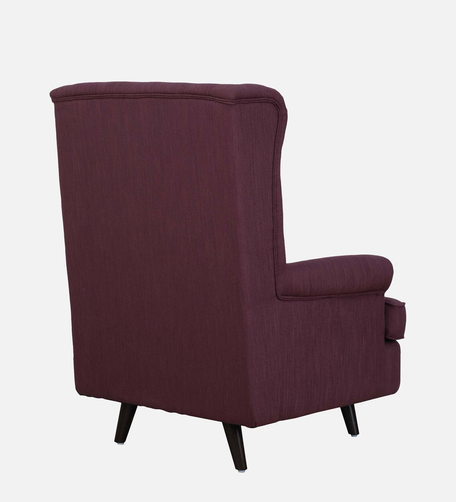 Cuddle Fabric Wing Chair In Wine Colour With Foot Stool - Febonic Living