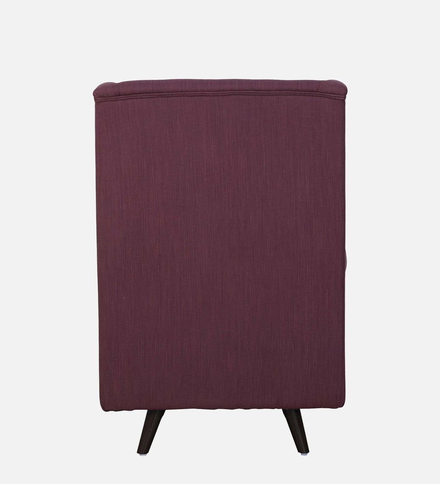 Cuddle Fabric Wing Chair In Wine Colour With Foot Stool - Febonic Living
