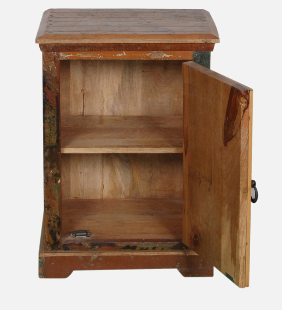 Ezla Reclaimed Wood Bedside Table In Distress Finish - Febonic Living