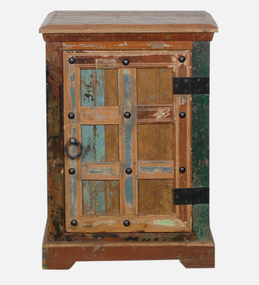 Ezla Reclaimed Wood Bedside Table In Distress Finish - Febonic Living