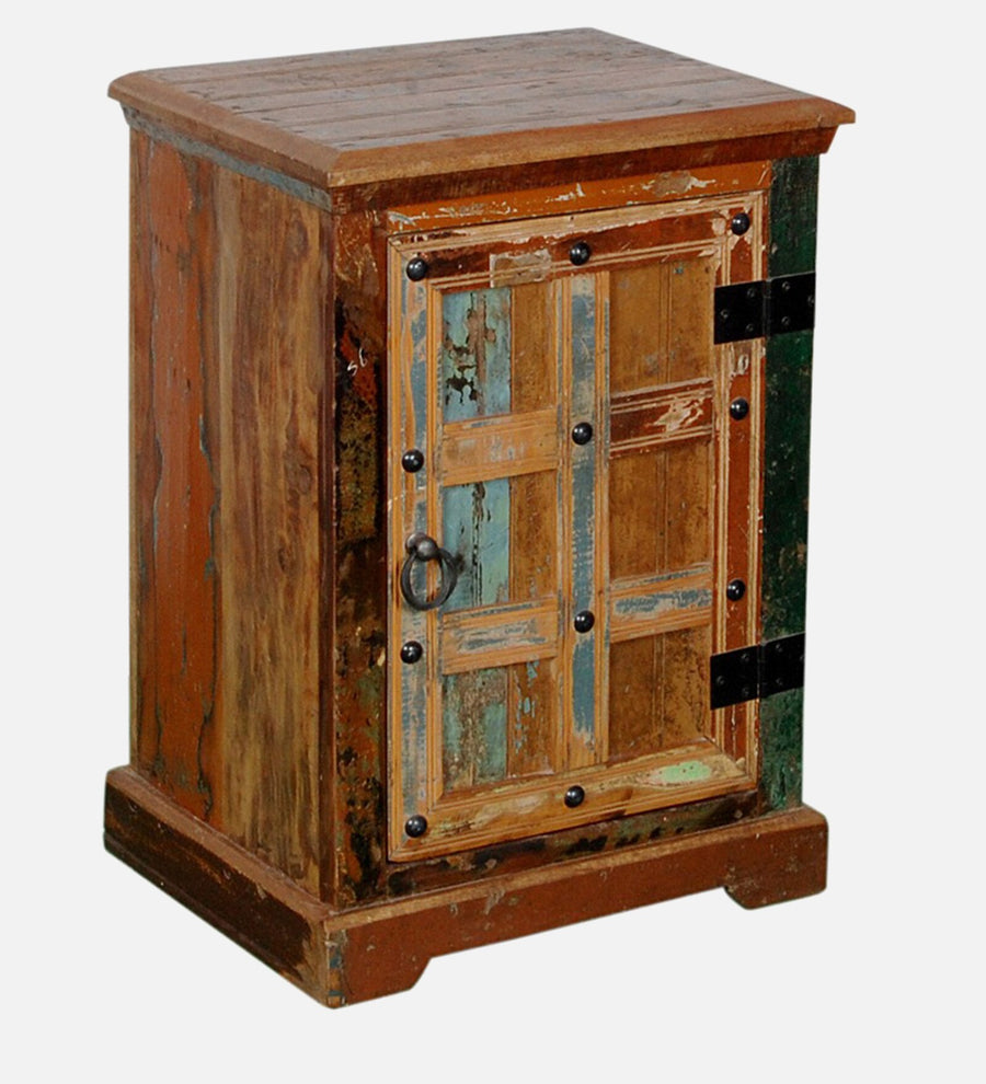 Ezla Reclaimed Wood Bedside Table In Distress Finish - Febonic Living