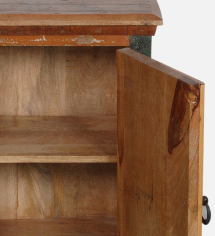 Ezla Reclaimed Wood Bedside Table In Distress Finish - Febonic Living