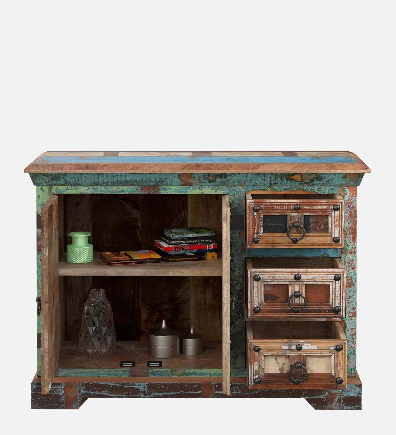 Ezla Reclaimed Wood Sideboard In Distress Finish - Febonic Living