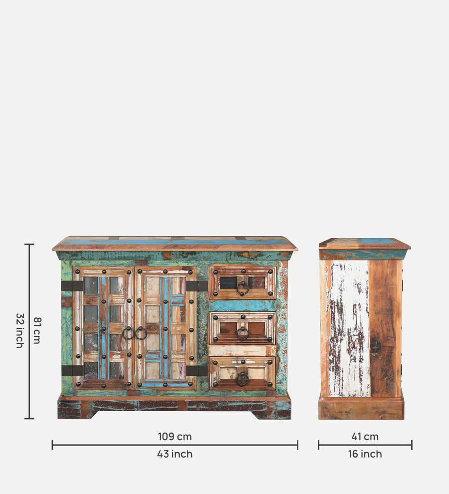 Ezla Reclaimed Wood Sideboard In Distress Finish - Febonic Living