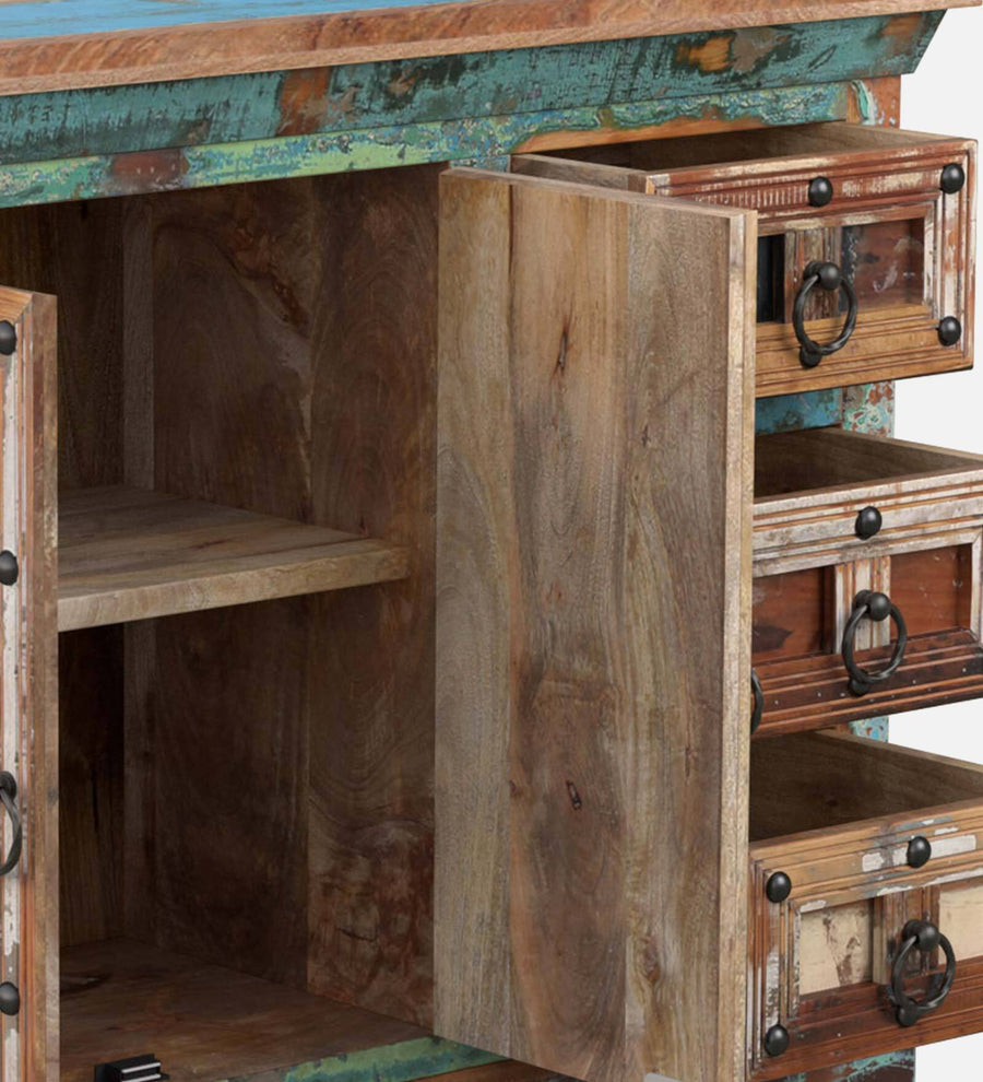 Ezla Reclaimed Wood Sideboard In Distress Finish - Febonic Living