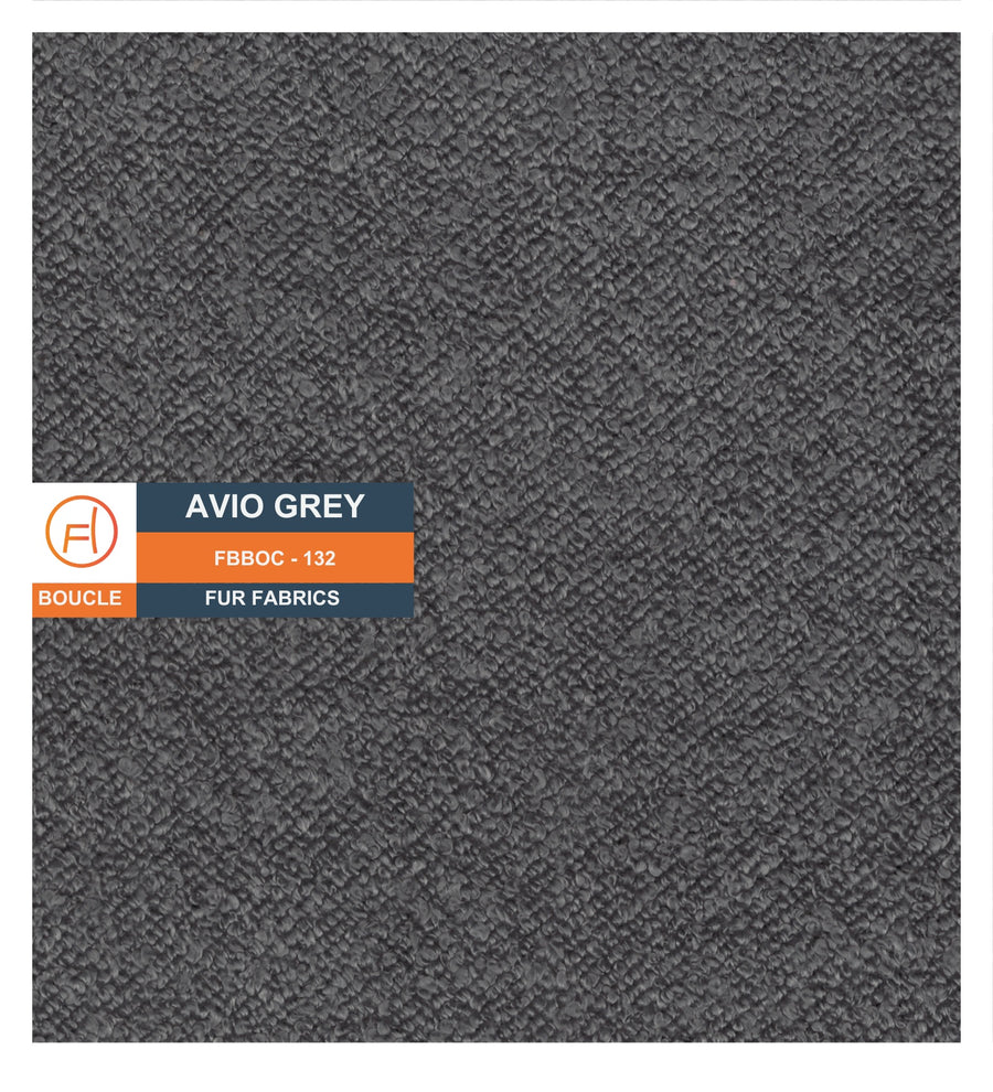Rexi Boucle Fabric Bench In Avio Grey Colour - Febonic Living