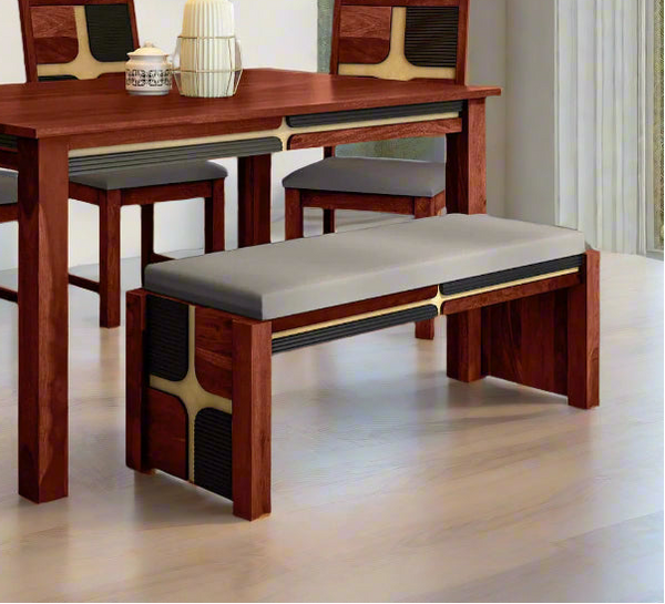 Rook Sheesham Wood Dining Bench In Scratch Resistant Honey Oak Finish