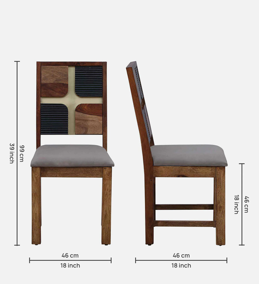 Rook Sheesham Wood Dining Chairs In Scratch Resistant Provincial Teak Finish (Set Of 2) - Febonic Living