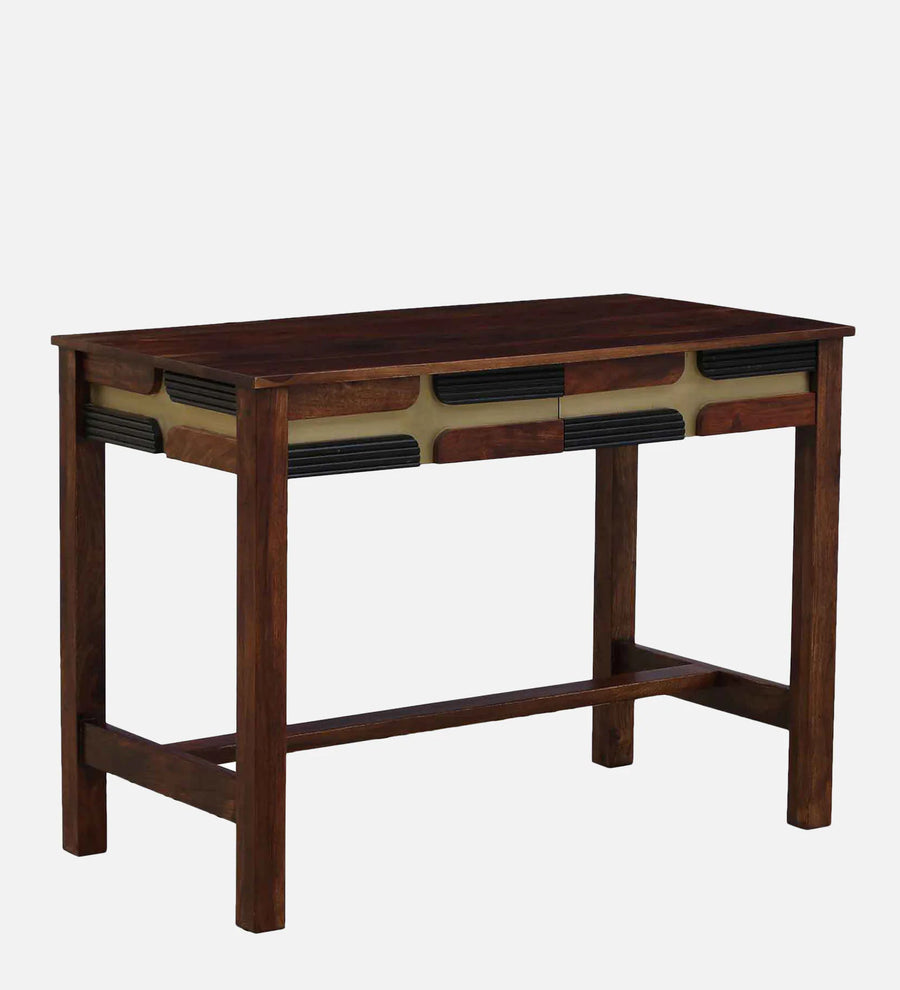 Rook Sheesham Wood Writing Table With Scratch Resistant In Provincial Teak Finish - Febonic Living